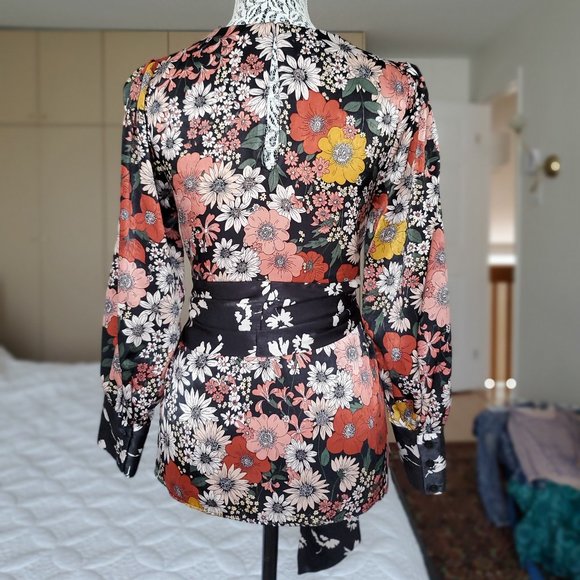 Zara Floral Long Sleeve Blouse - Picture 5 of 11